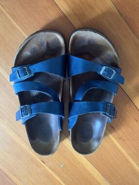 Birkenstock Blue Double Strap Buckle Sandals